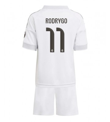 Real Madrid Rodrygo Goes #11 Hjemmebanetrøje Børn 2025-26 Kortærmet (+ Korte bukser)
